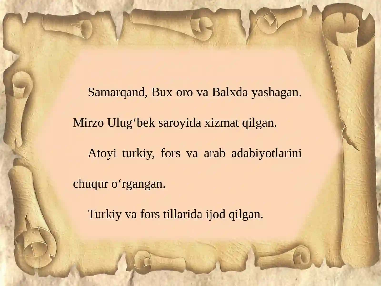 10-sinf Adabiyot fanidan Atoiy hayoti va ijodi dars taqdimoti 3