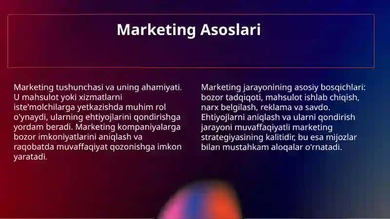 Marketing va ehtiyojni qondirish 3