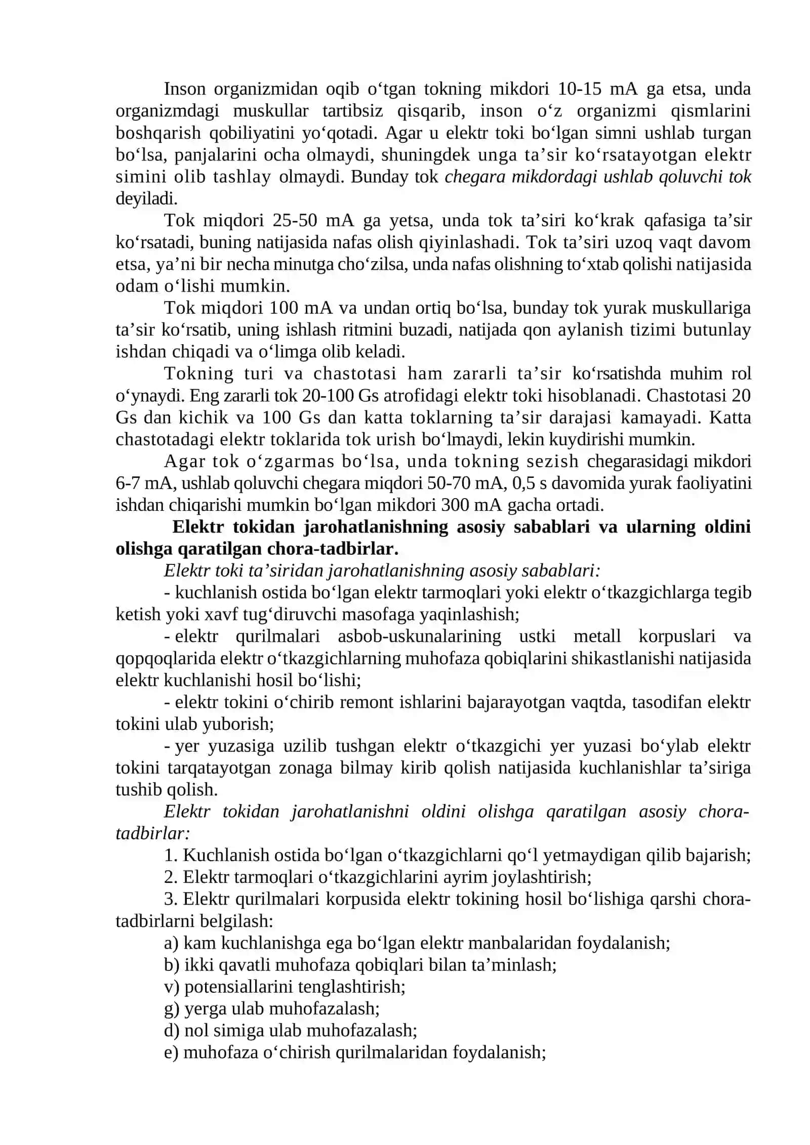 Elektr va texnika xavfsizlik asoslari 3