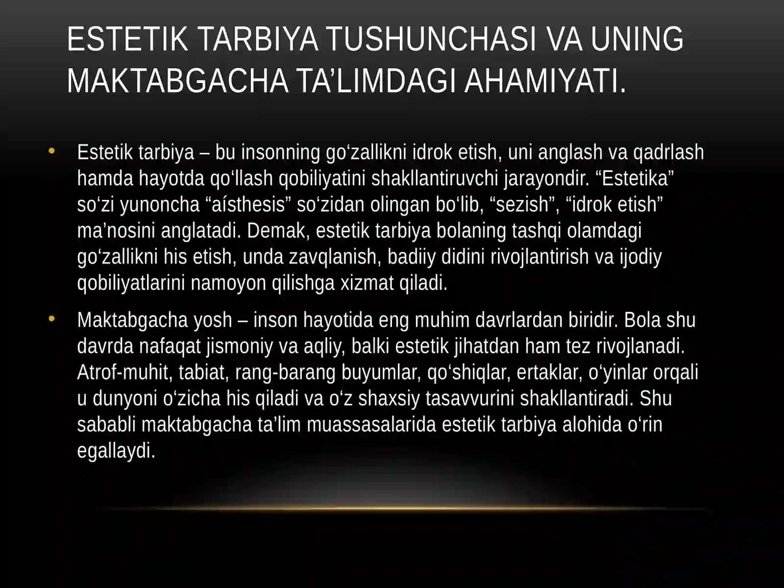 Estetik tarbiya 3