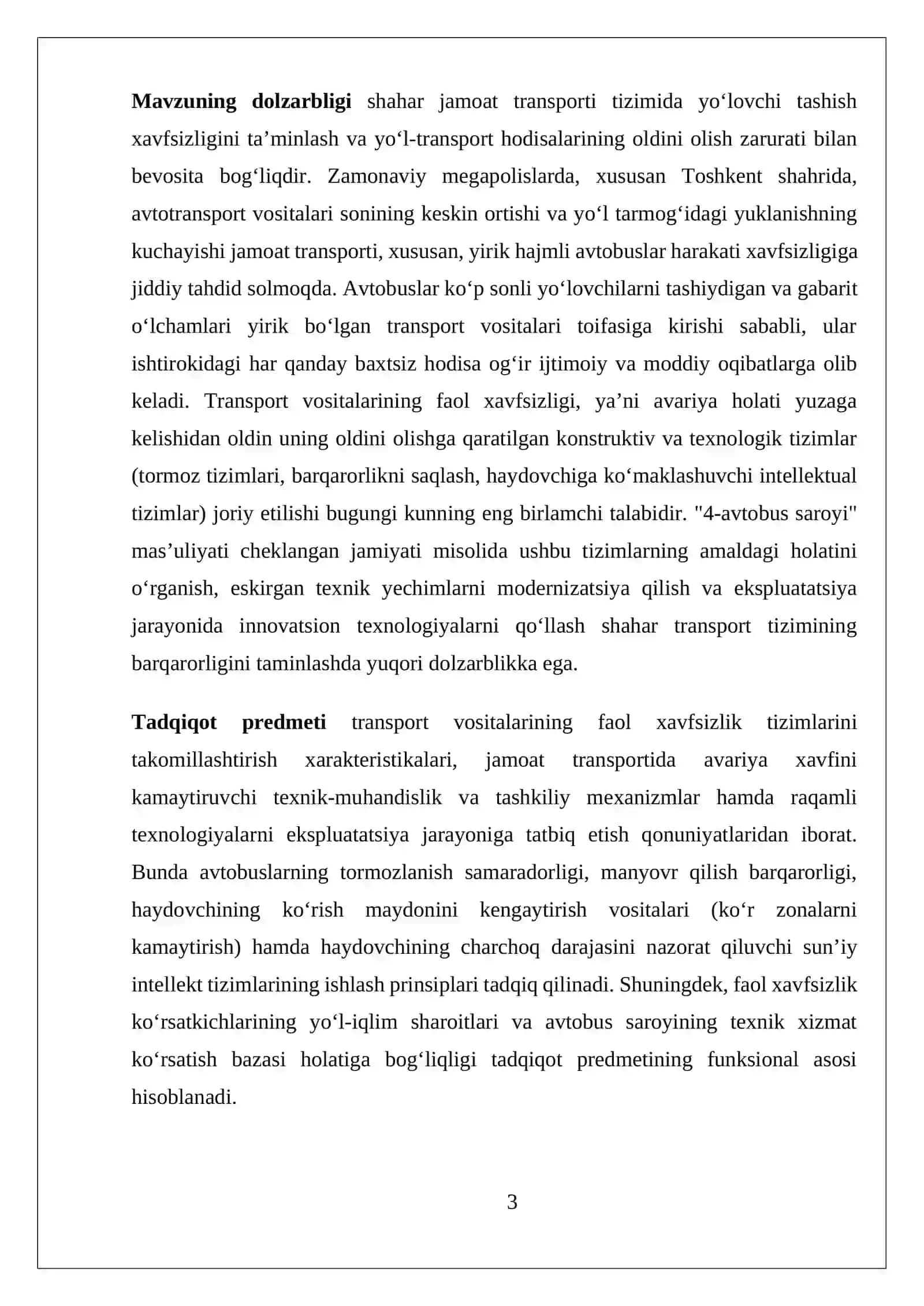 TRANSPORT VOSITALARINING FAOL XAVFSIZLIGINI OSHIRISH YO‘LLARI (4-avtobus saroyi misolida) 3