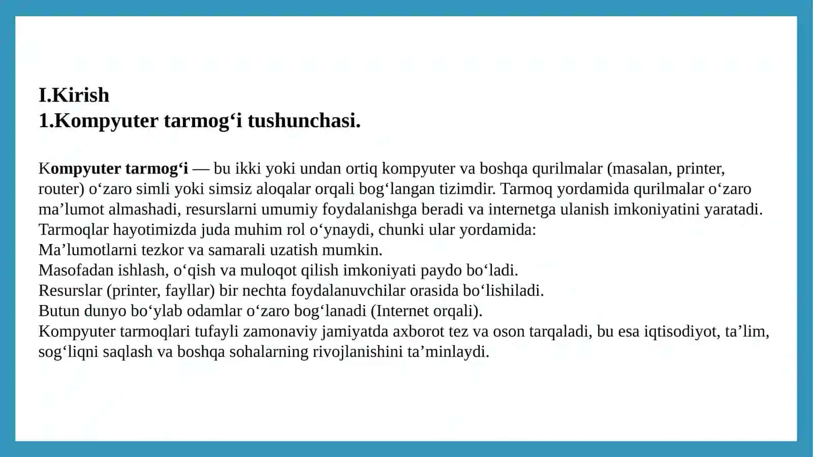 Kompyuter tarmoqlari va ulardan foydalanish 3