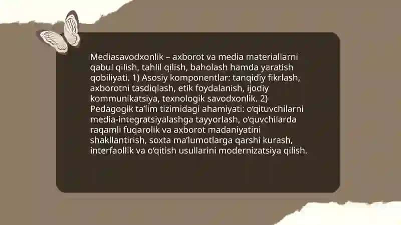 Pedagogika talim tizimida mediasavodxonlik va axborot madaniyati 3