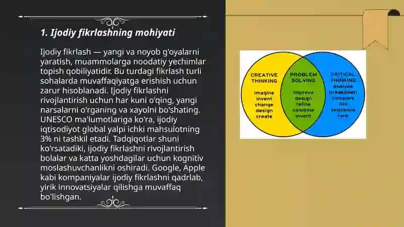Ijodiy fikrlashning mohiyati 3