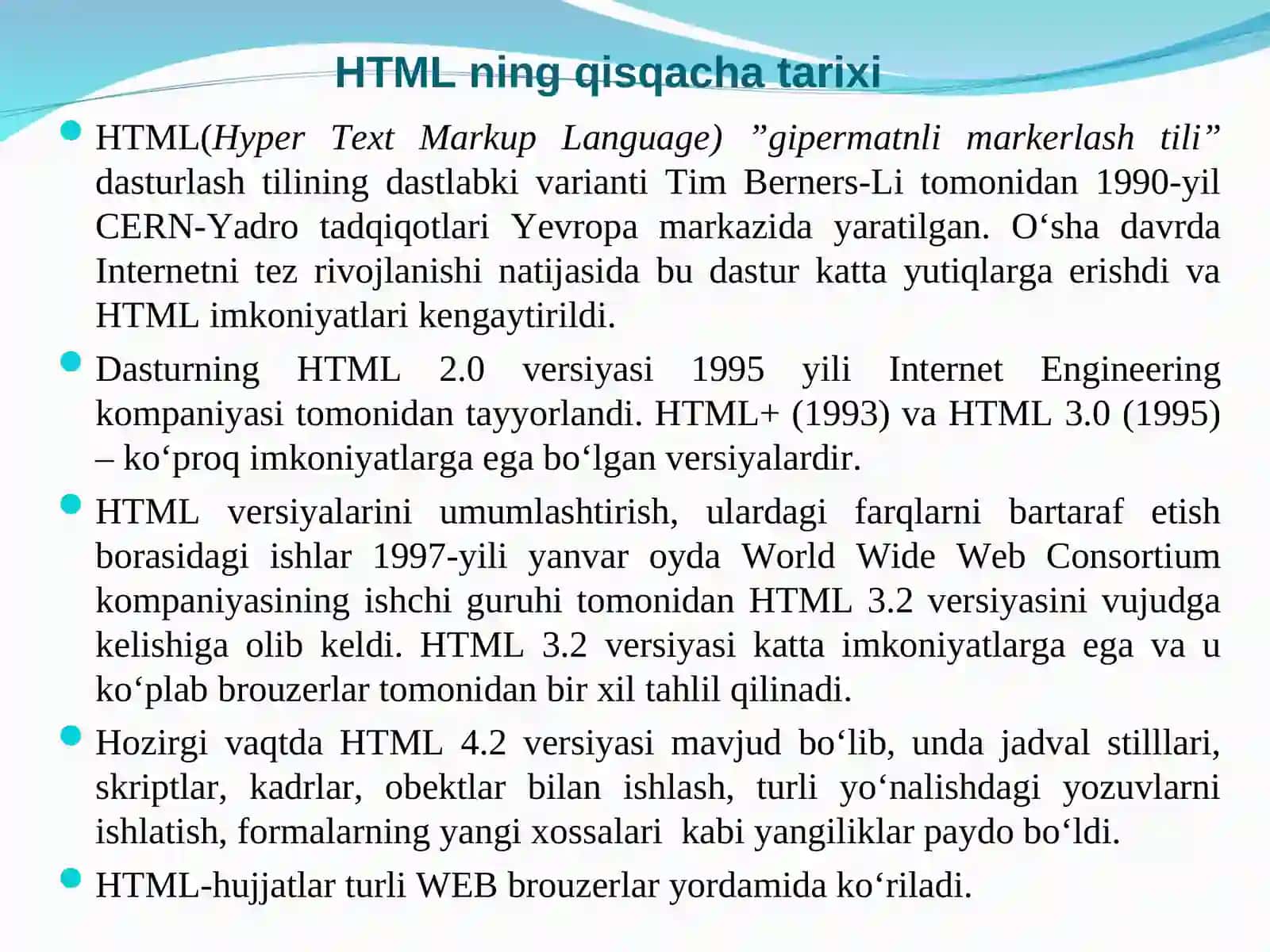 HTML TILI ASOSLARI 3