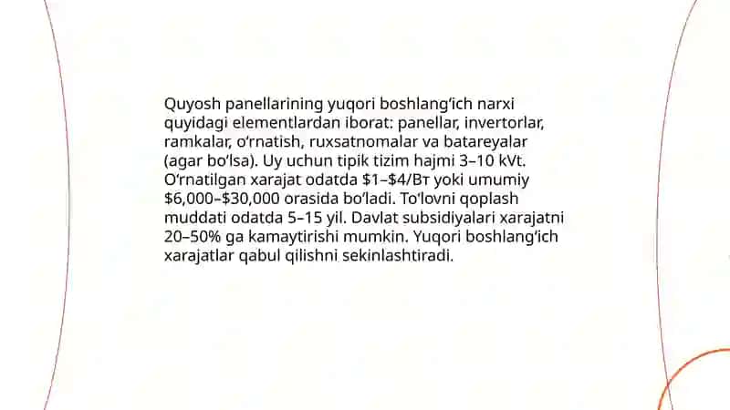 Quyosh energiyasidan foydalanishdagi asosiy muommolar 3