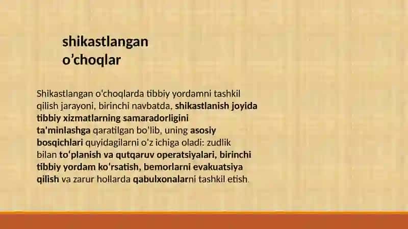 Shikastlangan o‘choqlarda tibbiy yordamni tashkil qilish 3