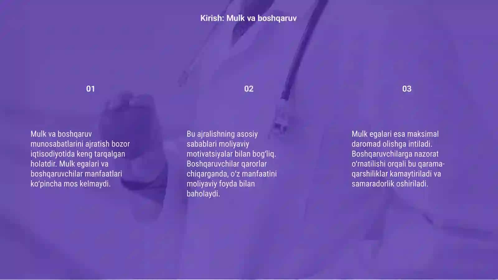 Mulkni boshqaruvdan ajratishning (huquqlarning) moliyaviy sabablari 3