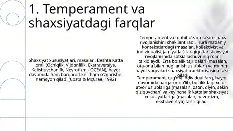 Rivojlanishning yoshga va individual xususiyatlariga oid tadqiqotlar tahlili 3