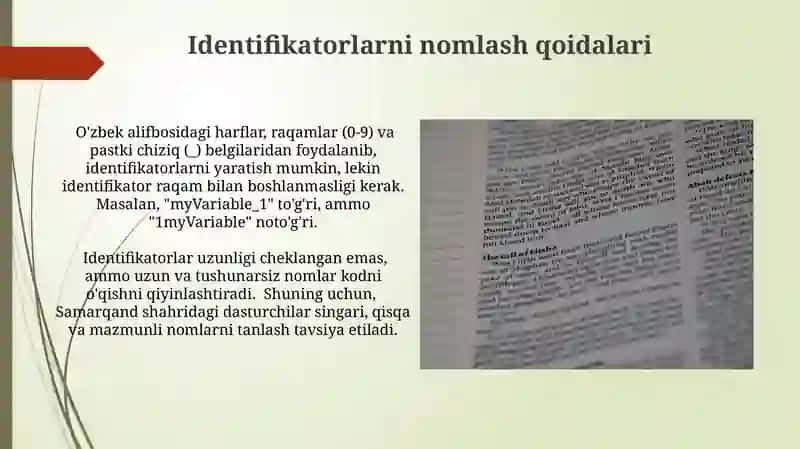 Identifikatorlar va kalit so‘zlar 3