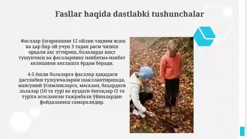 4-5 yoshli bolalarni yil fasllari bilan tanishtirishda yangi metodikusullardanfoydalanish 3