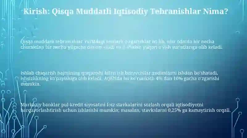 Qisqamuddatli iqtisodiy tebranishlar 3