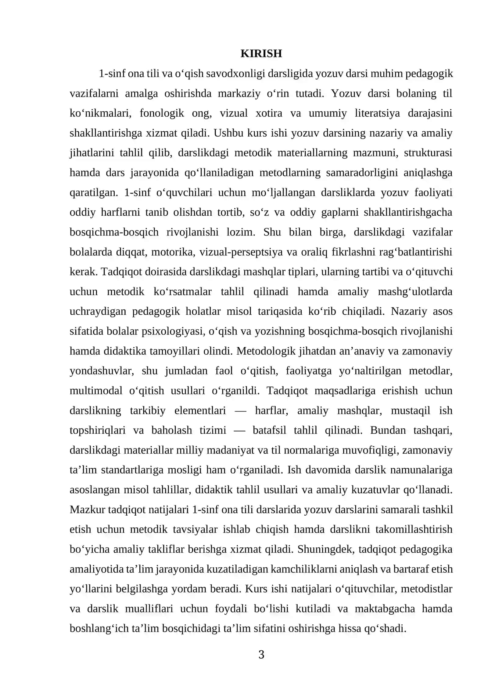 1-SINF ONA TILI VA OʻQISH SAVODXONLIGI DARSLIGIDA YOZUV DARSI TAHLILI 3