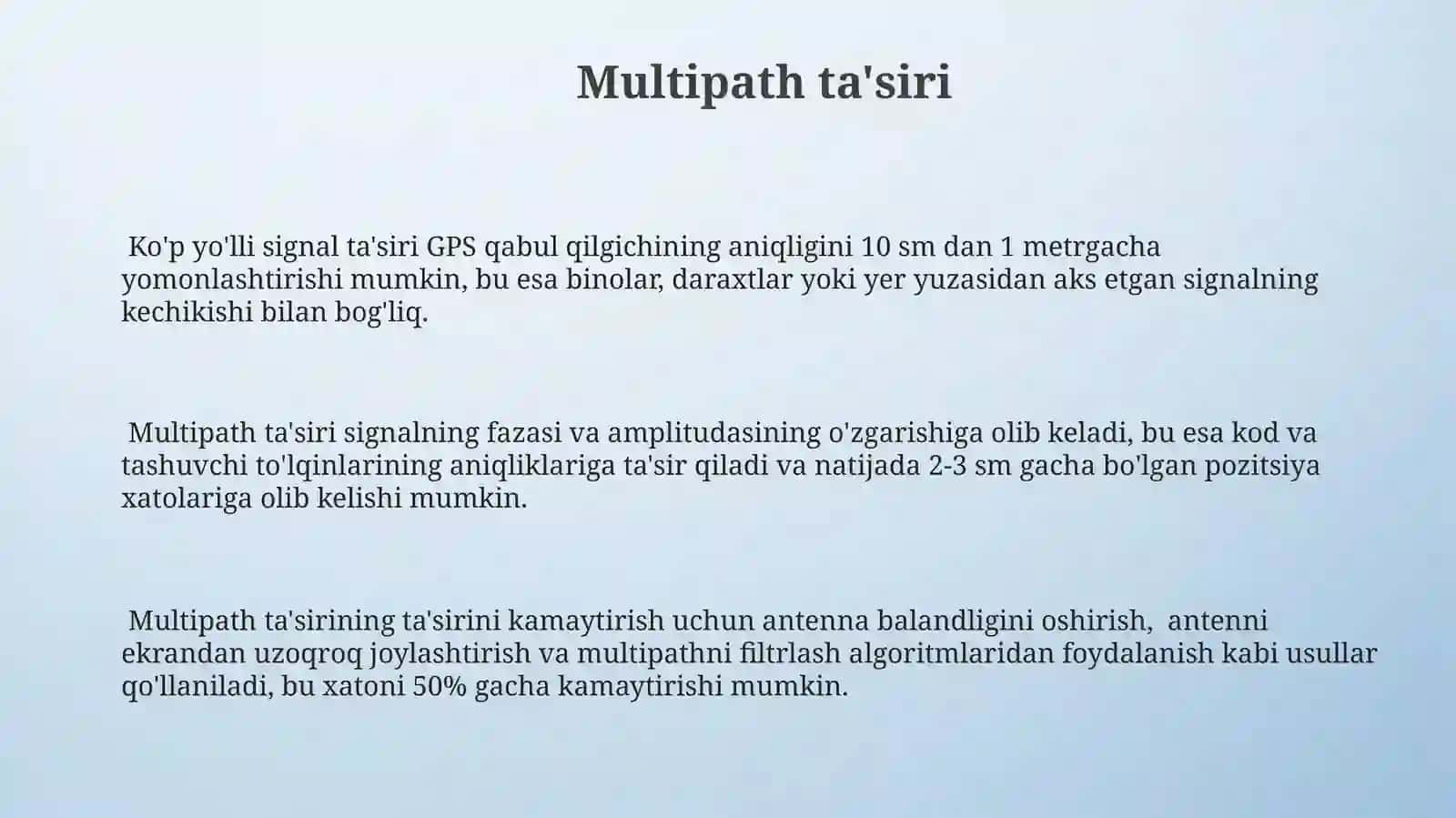 Sputnikaviy geodezik apparatlar. Priyomnik xatolari 3