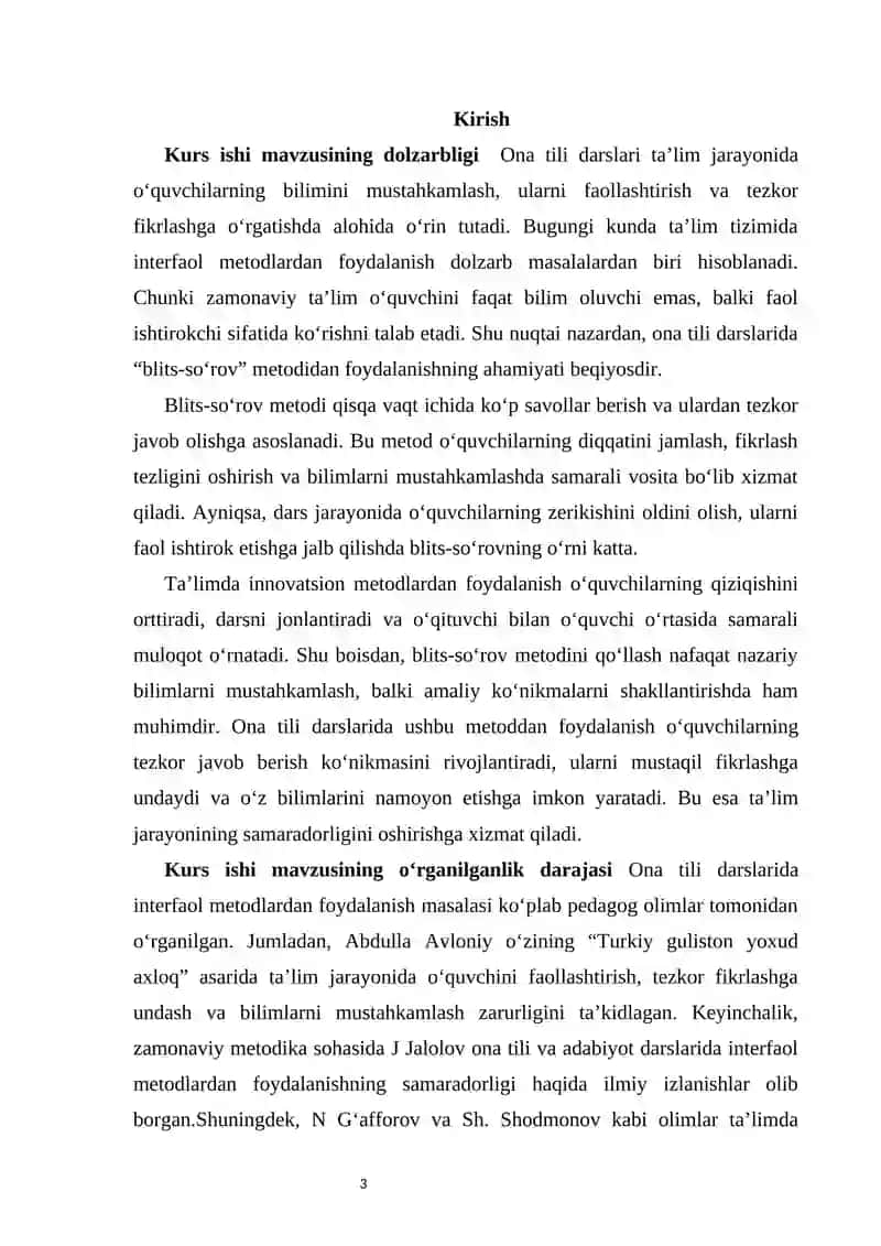 Ona tili darslarida“blits-so‘rov” metodini qo‘llash. 3