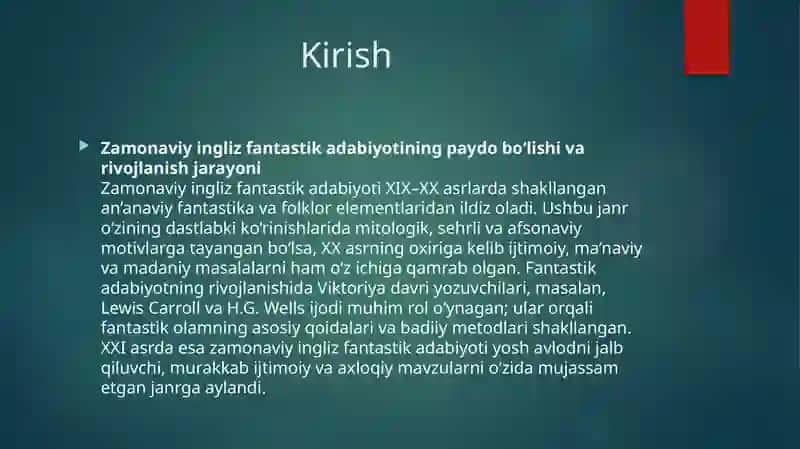 Zamonaviy ingliz fantastika adabiyoti J.K. Roulingi jodim solida. 3