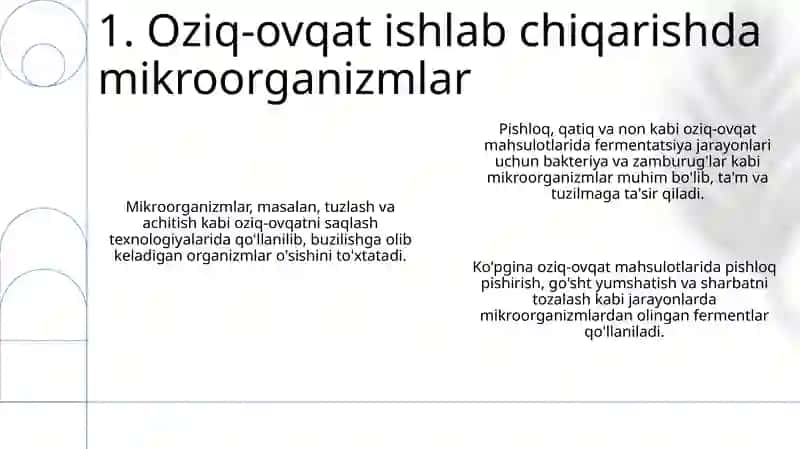 Oziq ovqat sanoatida mikroorganizmlarning ishlatilishi 3