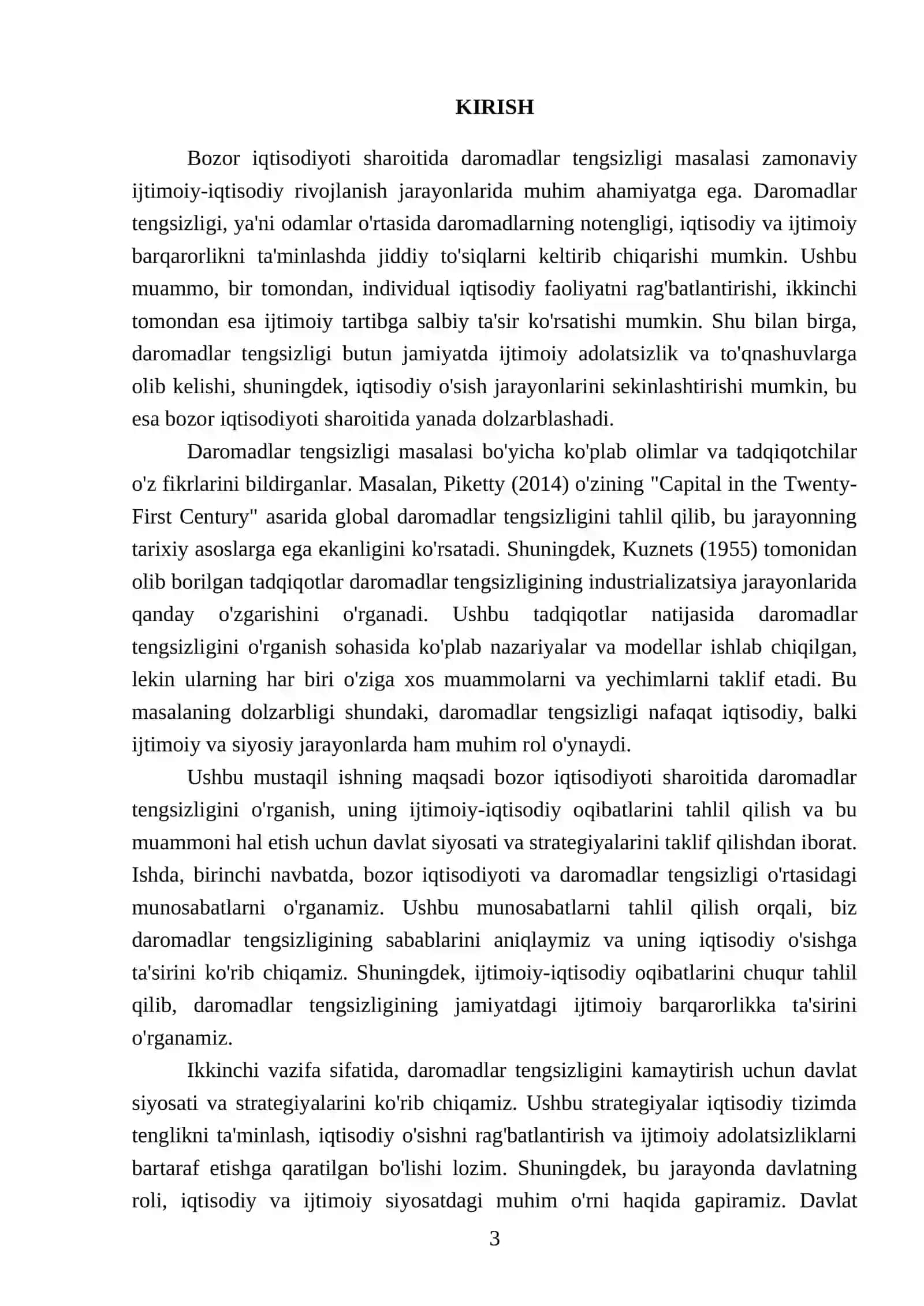 Bozor iqtisodiyoti sharoitida daromadlar tengsizligi 3