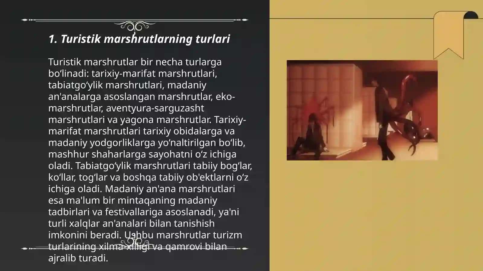 Turistik marshrutlarning tasnifi va turistik marshrutda xizmatlar ko‘rsatishni tashkil etish 3