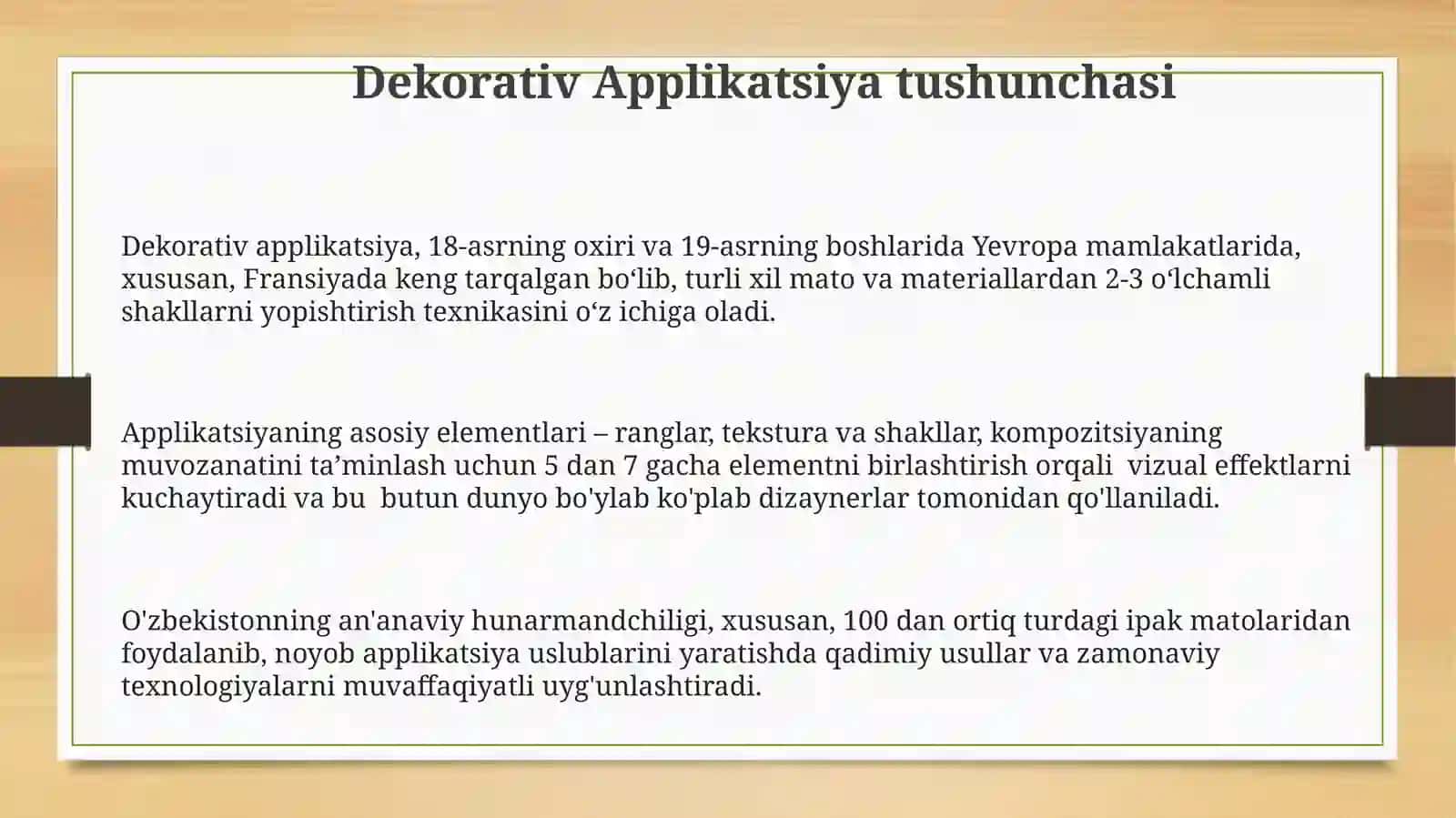 Dekorativ applikatsiya haqida umumiy tushuncha 3