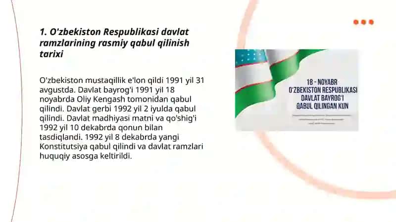 O'zbekiston respublikas davlat ramzlarining qabul qilinishi 3