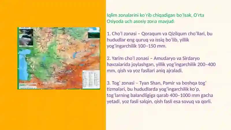 O‘rta Osiyoning iqlimiy resurslari 3