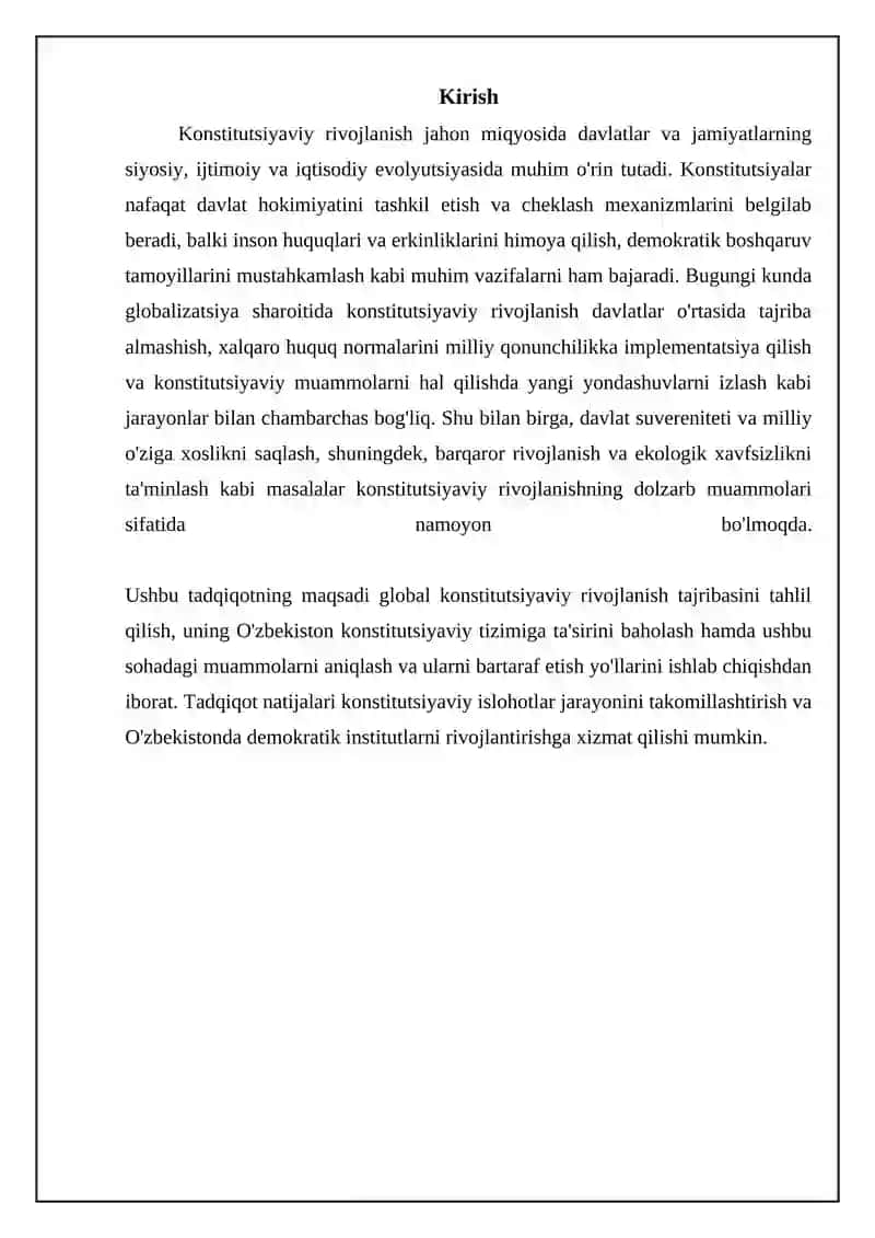 Konstitutsiyada jahon konstitutsiyaviy rivojlanish tajribalari 3