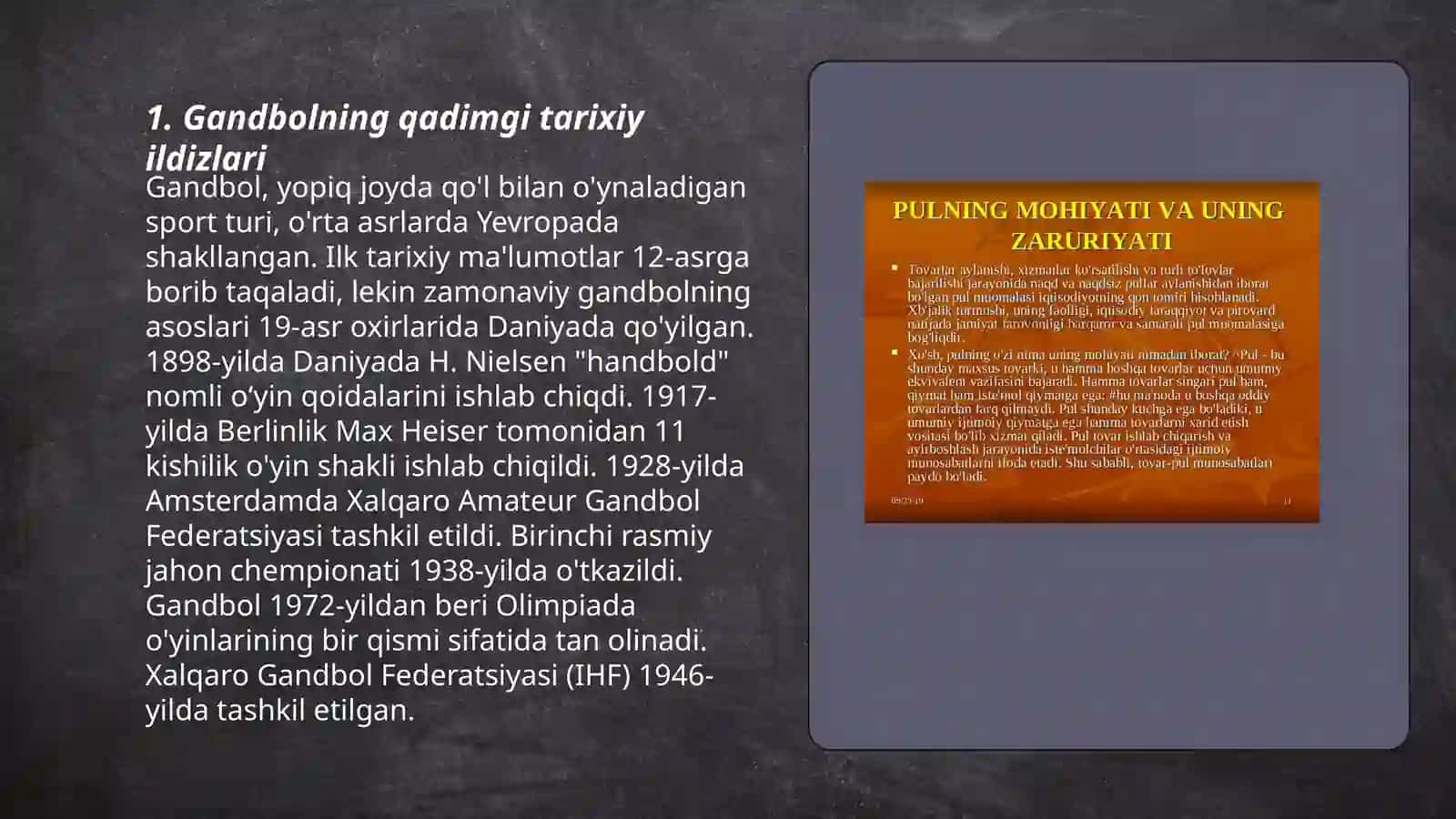 Gandbolning kelib chiqishi tarixi va rivojlanishi 3