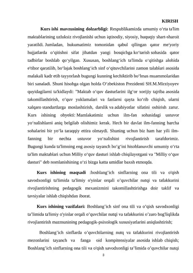 BOSHLANG'ICH TA'LIMDA ONA TILI O'QITISHNING MILLIY O'QUV DASTURI TALABLARI UNING MAQSAD VA VAZIFALARI 3