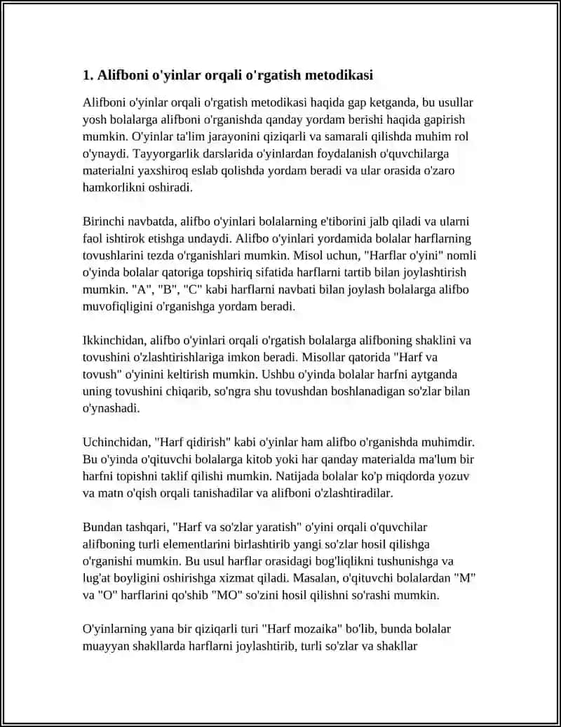 SAVOD O’RGATISH TAYYORLOV DARSIDA O’YINLARDAN FOYDALANISH 3