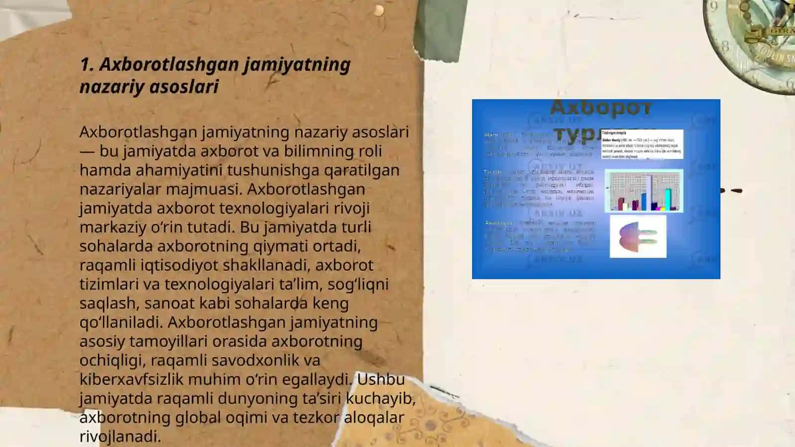 Axborotlashgan jamiyat va unda axborotning oʻrni hamda axborot erkinligi 3