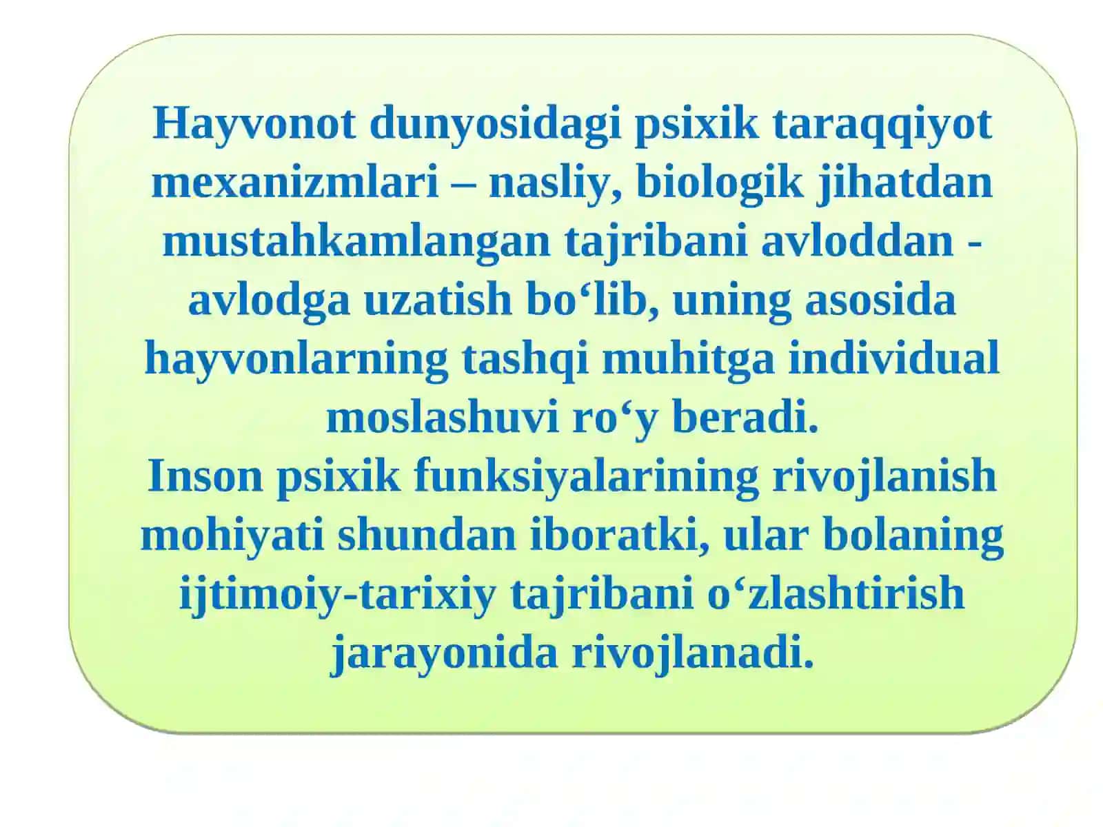 Psixik rivojlanishning asosiy qonunyatlari 3