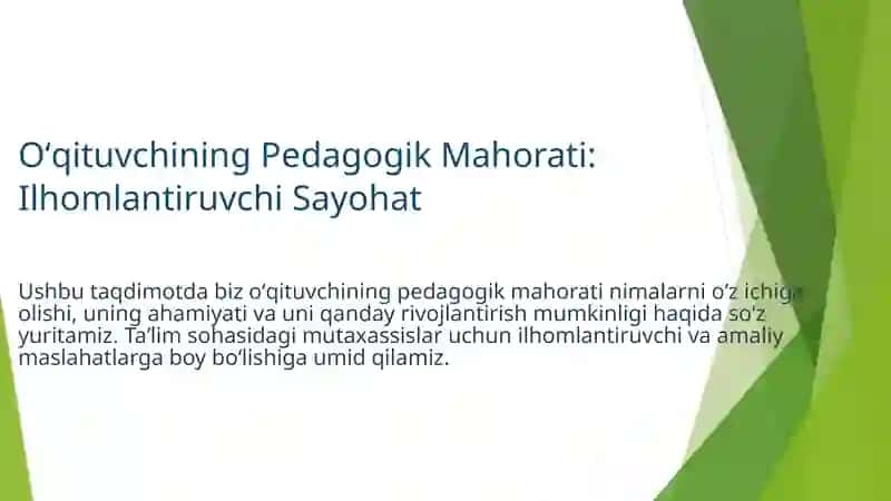 Oʻqituvchining Pedagogik Mahorati 3