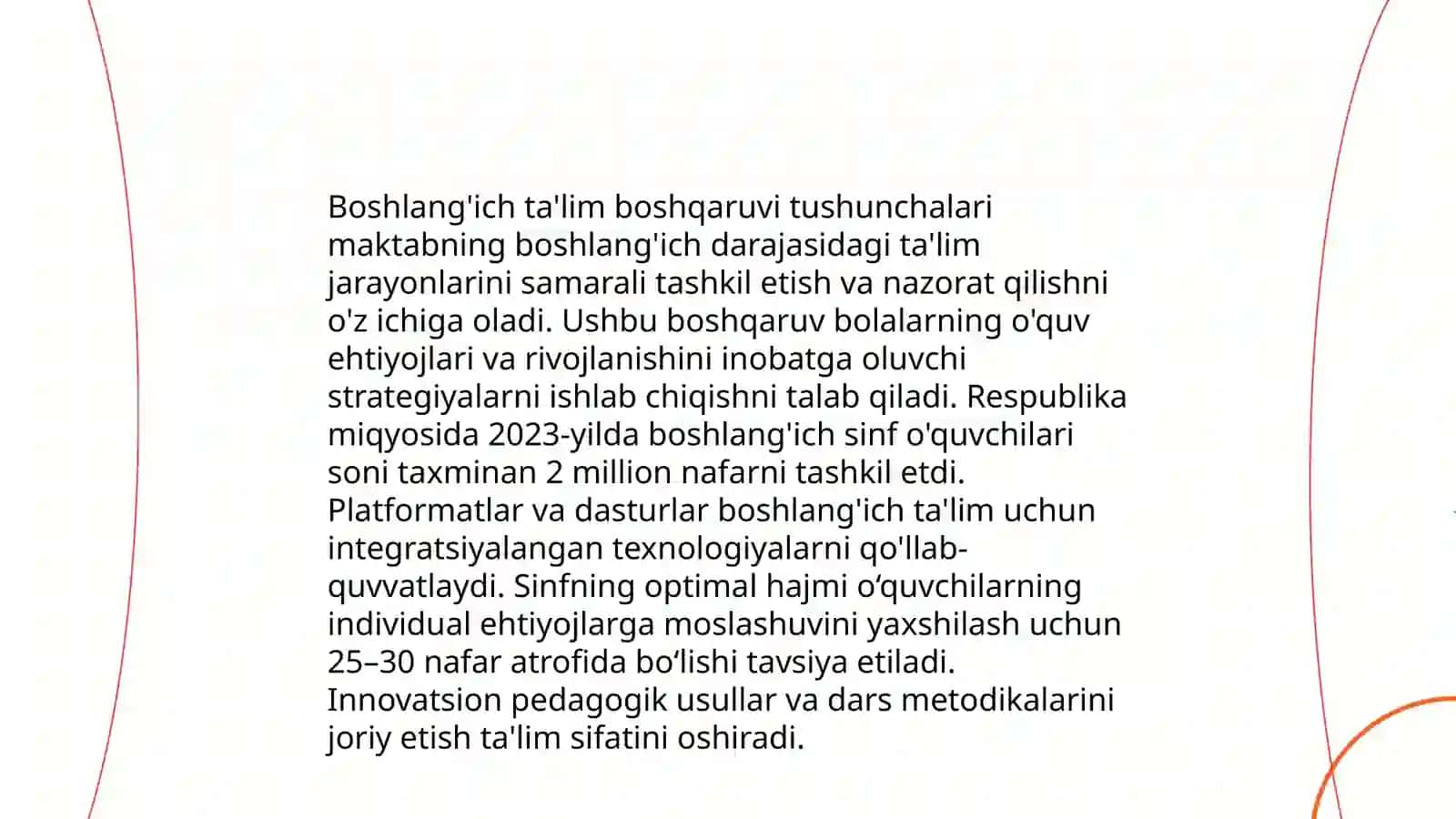 Boshlang'ich ta'lim boshqaruvini o'zlashtirish ehtiyotlari 3