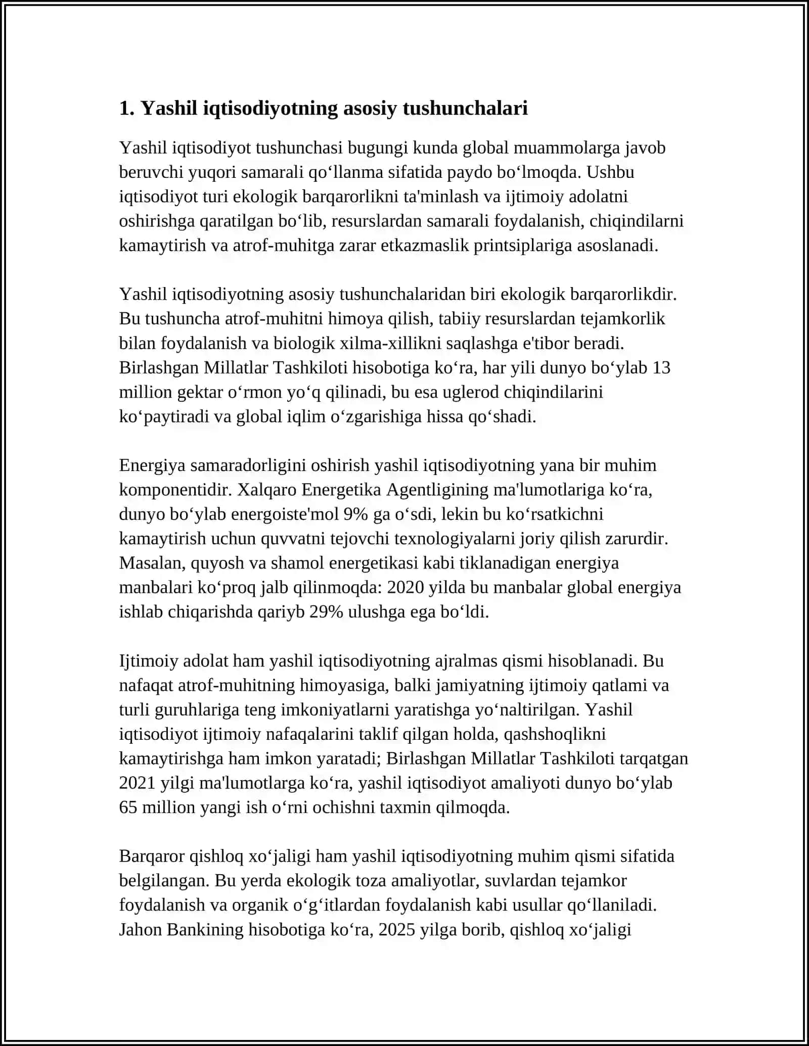 YASHIL IQTISODIYOTNI SHAKLLANTIRISH VA RIVOJLANTIRISH BOSQICHLARI 3
