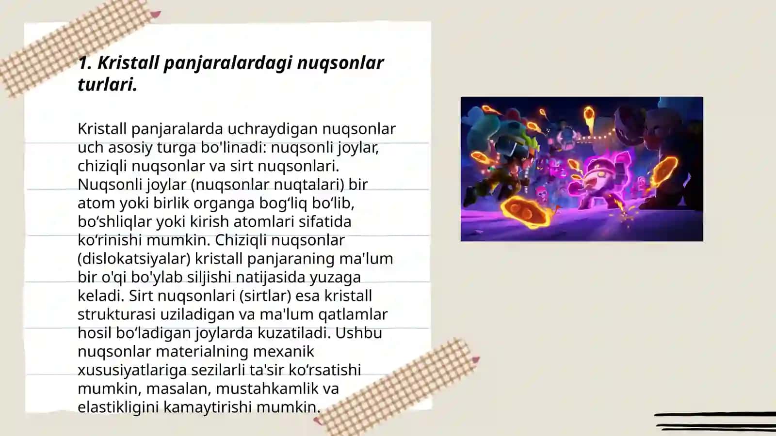 Kristall panjaralardagi nuqsonlar va ularning material xususiyatlariga ta’siri 3