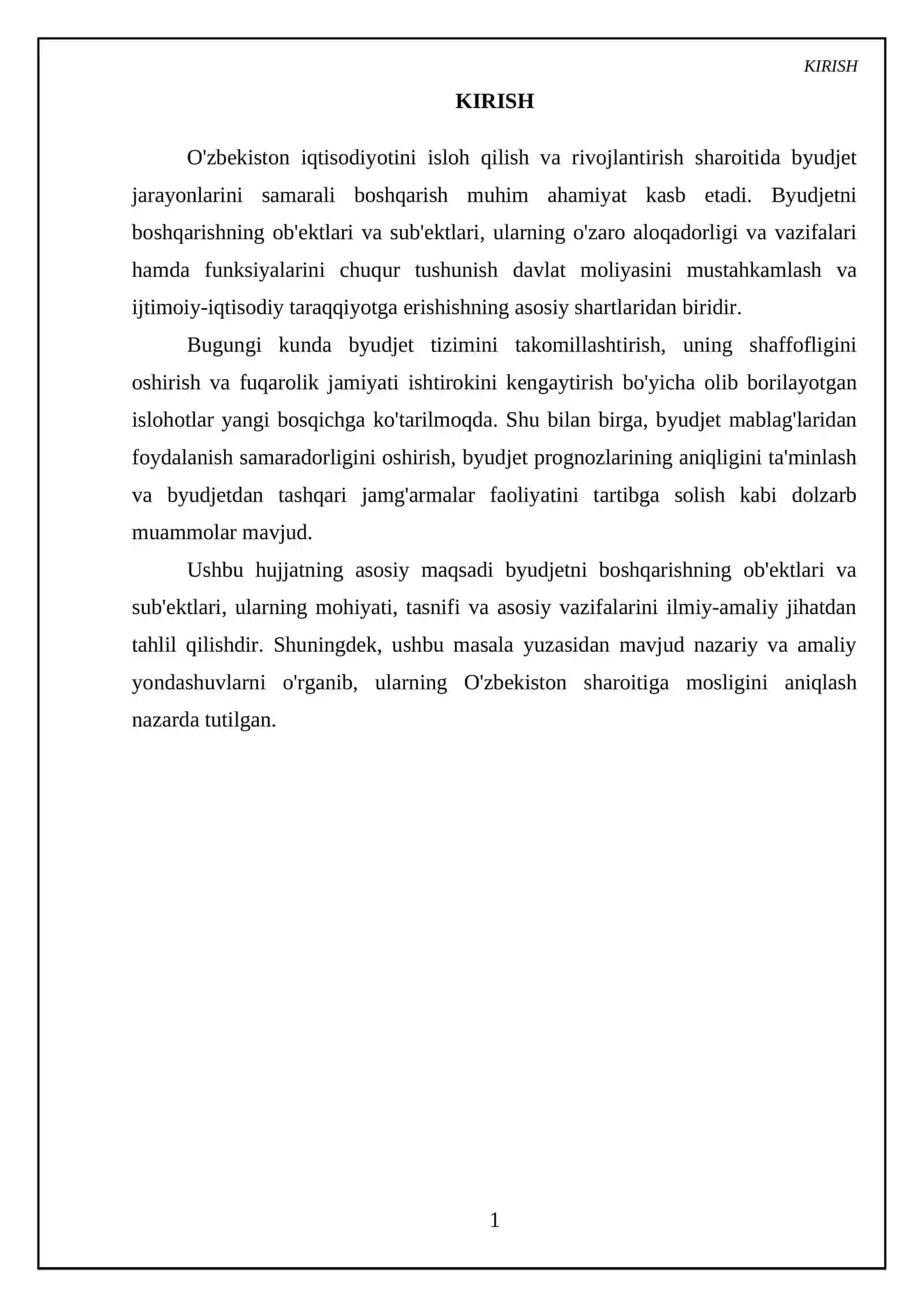 Byudjetni boshqarish ob’ektlari va sub’ektlari, ularning vazifalari 3