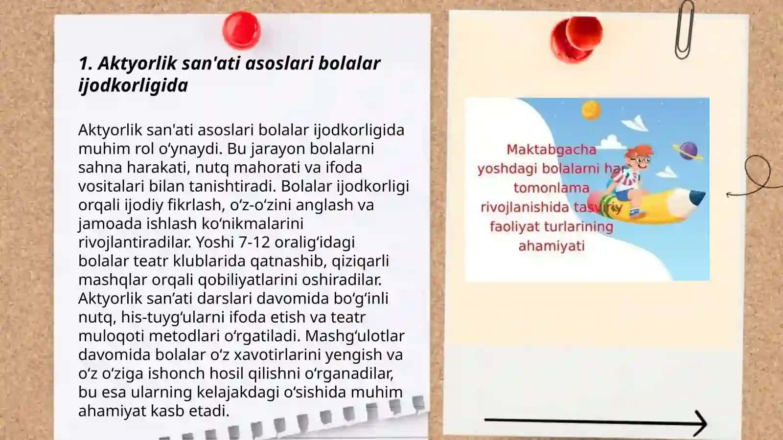Aktyorlik san'ati asoslari bolalar ijodkorligida 3