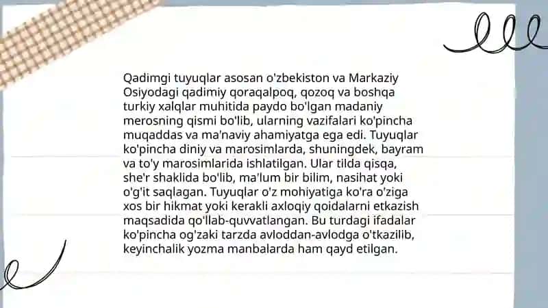Tuyuqlardan yod olish va sharhlash 3
