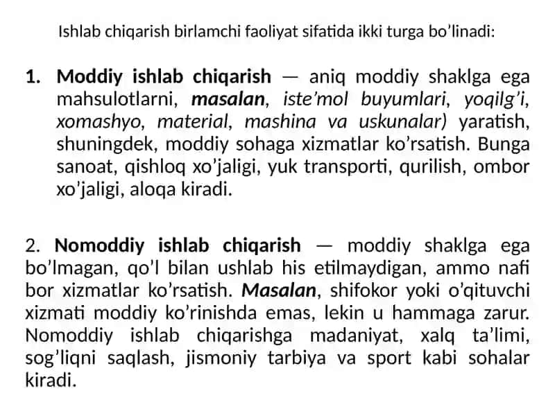 Iqtisodiy faoliyat va uning samaradorligi 3