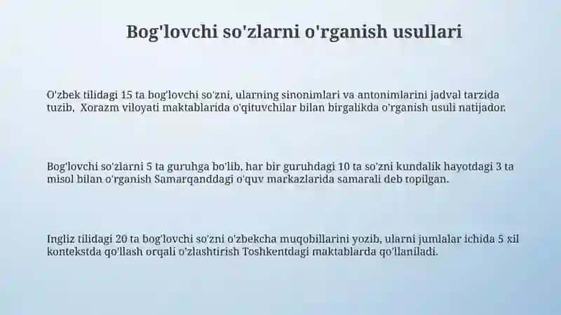 Bog'lovchi So'zlarni O'rganish Usullari 3
