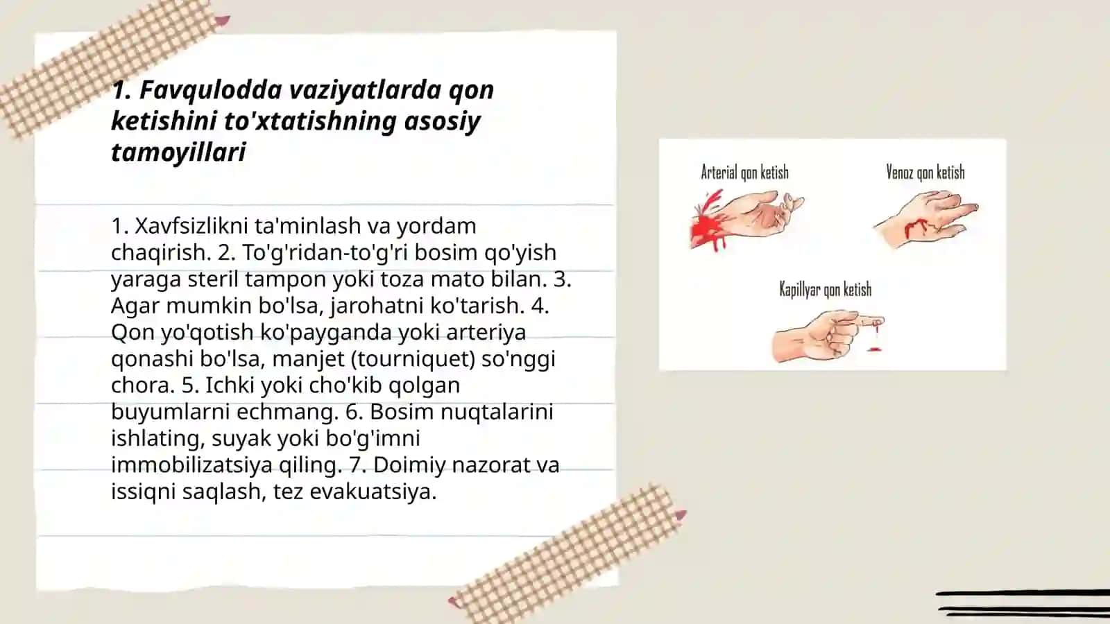 Favqulodda vaziyatlarda qon ketishini tóxtatish 3