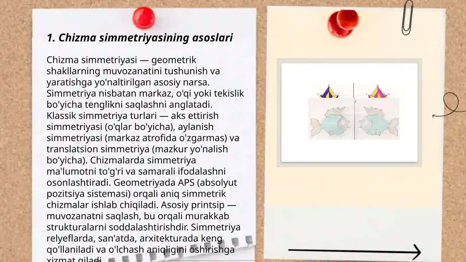 Chizmada simmetriya va assimmetriya tushunchalari 3