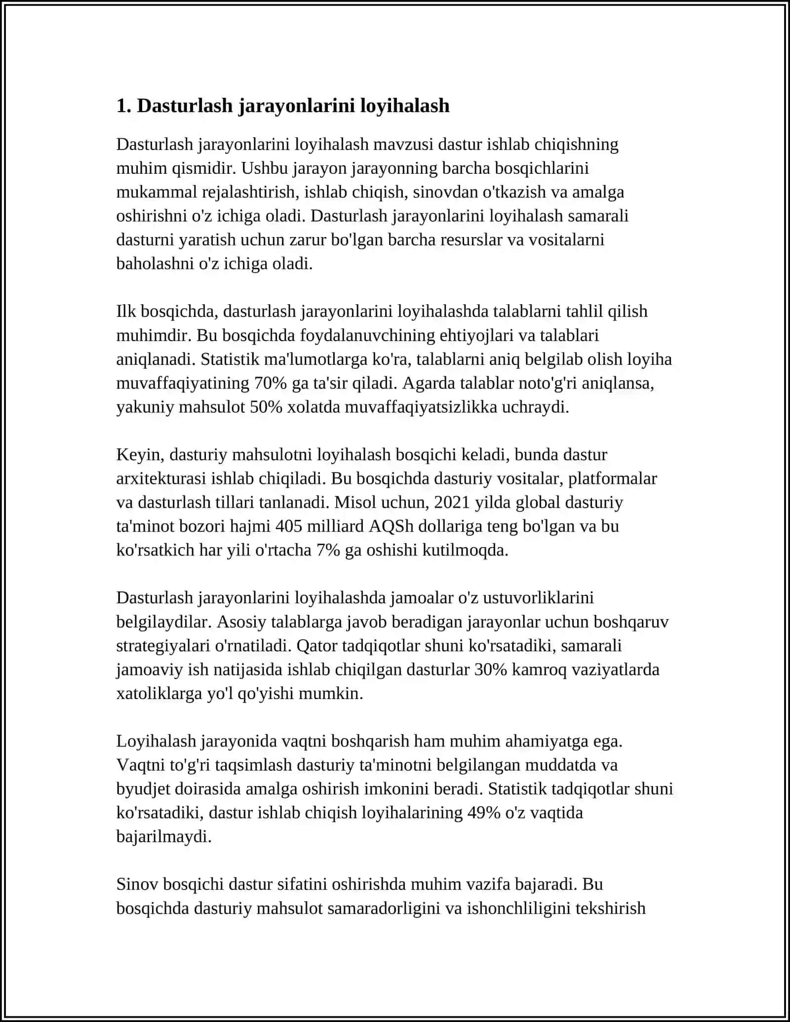 TAKRORLANUVCHI JARAYONLARNI TASHKIL ETISH DASTURLASH FANIDAN 3