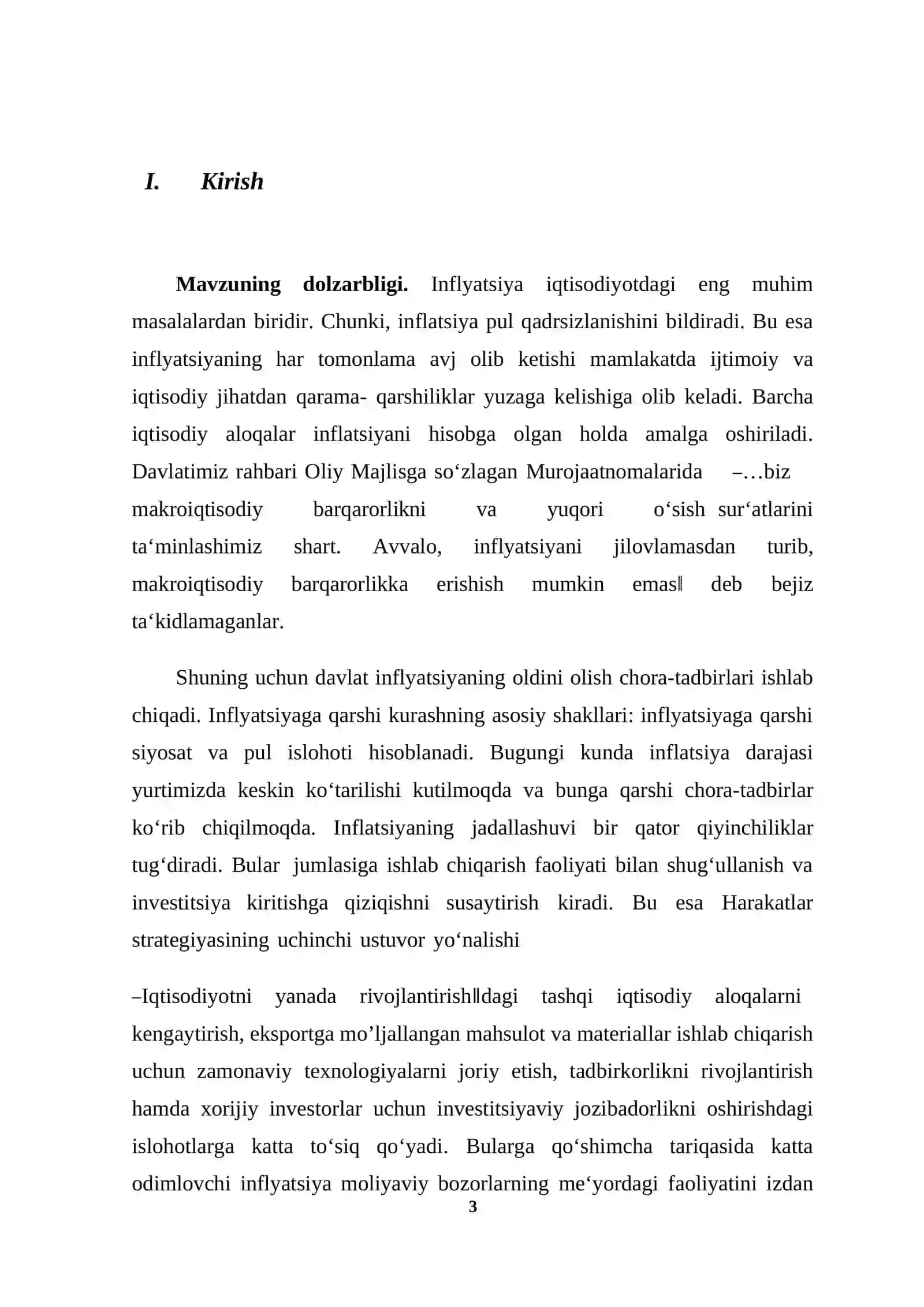O’zbekiston Respublikasining inflatsiya ko’rsatkichlari maroiqtisodiy tahlili 3