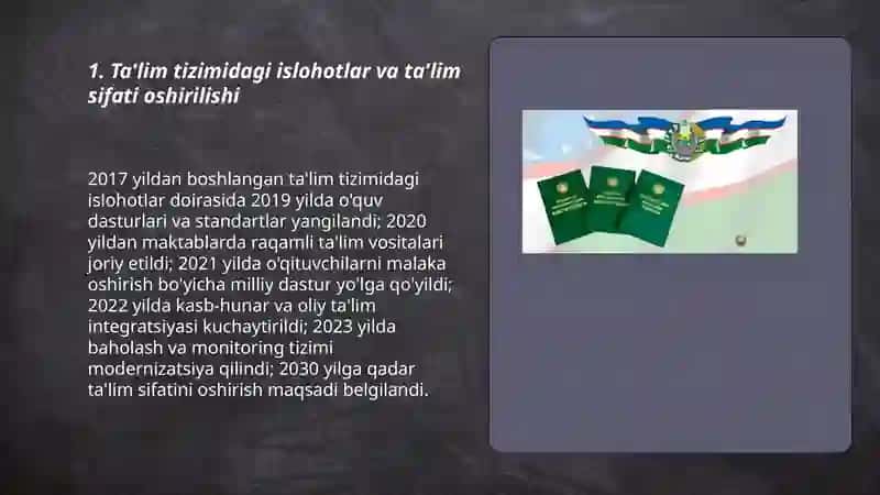 Ta'lim tizimidagi islohotlar va ta'lim sifati oshirilishi 3