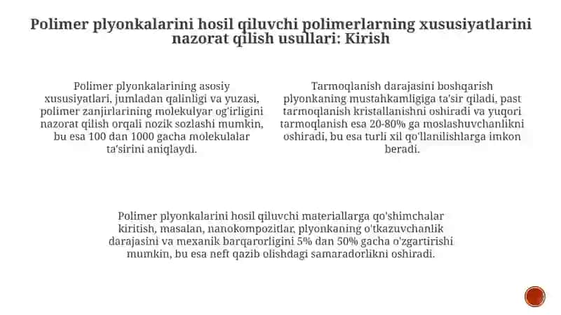 Tola hosil qiluvchi polimerlar xossalarini boshqarish usullari 3