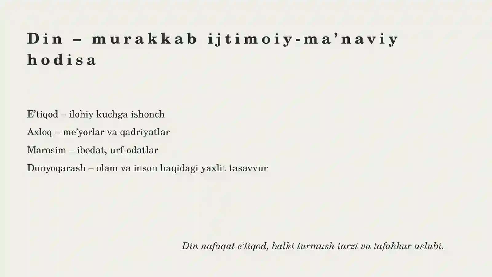 Din Tushunchasi va Dinshunoslik Fanining Predmeti 3
