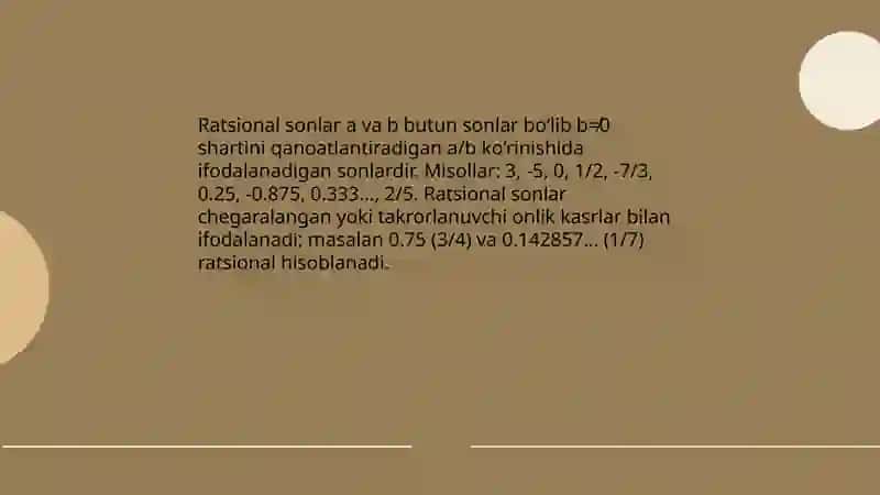Ratsional sonlar 3