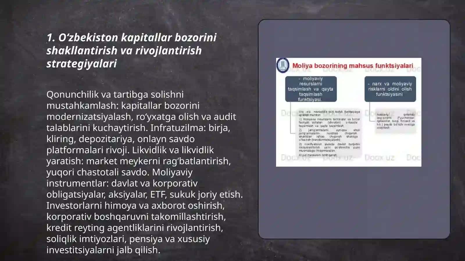 O‘zbekiston moliya bozorini rivojlantirish istiqbollari 3